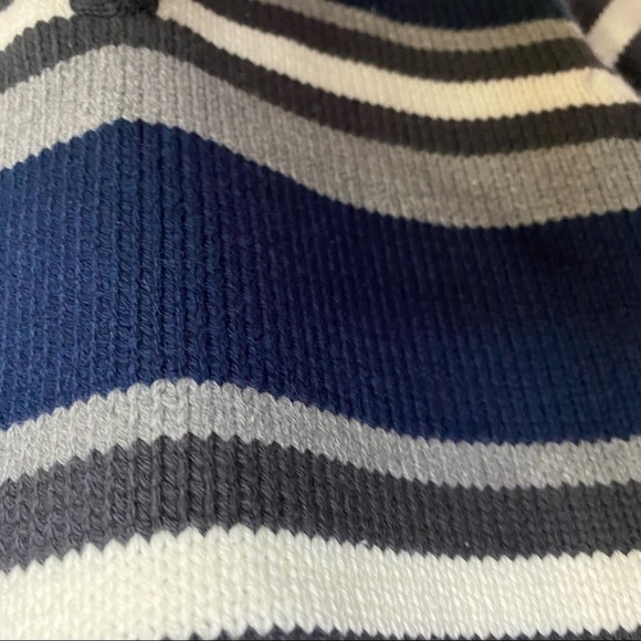 🎈$10 add on. Youth Gap Sweater. Zip collar navy grey white striped. - Picture 5 of 9